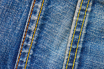Image showing two stitches on jeans