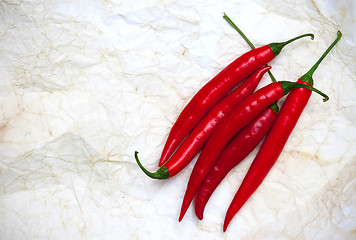 Image showing chili pepper on a old paper surface