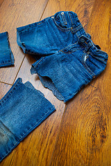 Image showing cat old jeans