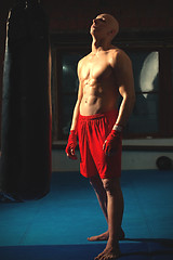 Image showing athlete in red shorts