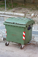 Image showing Green Garbage Container
