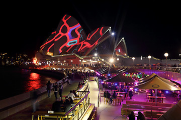 Image showing Sydney Opera House and Opera Bar in foreground Vivid Sydney