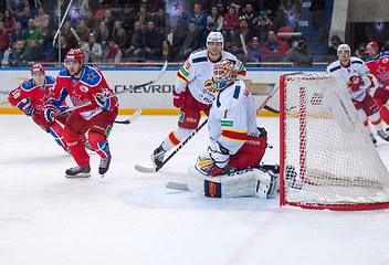 Image showing H. Karlsson (1), goaltender of Yokerit team