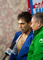 Image showing Umbayev Nasim gives an interview