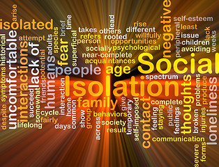 Image showing Social Isolation background concept glowing