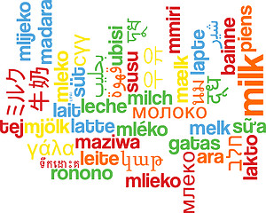 Image showing Milk multilanguage wordcloud background concept