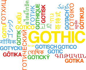 Image showing Gothic multilanguage wordcloud background concept