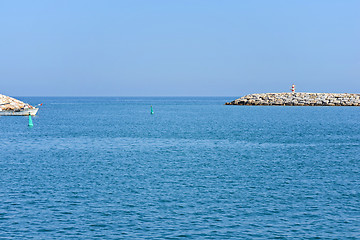 Image showing Seascape with blue sea and sky