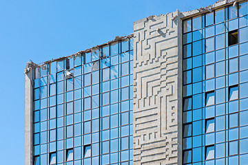 Image showing Demolition modern building in process