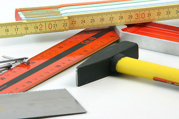 Image showing carpenter tools closeup