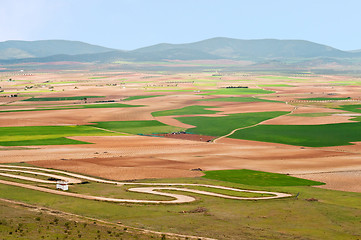 Image showing View to the fields and roads