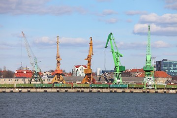 Image showing Dock with cranes