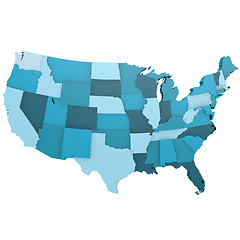 Image showing Blue USA map