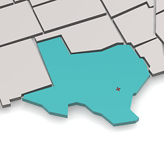 Image showing Texas map with white background