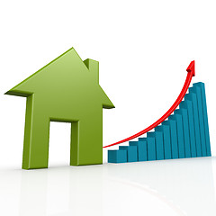 Image showing Green house with growth chart