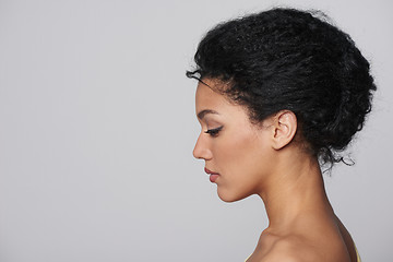 Image showing Closeup profile of business woman looking forward