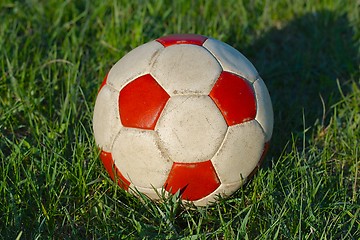 Image showing Football on the grass