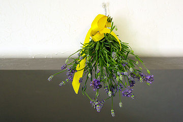 Image showing hanging bouquet of lavender