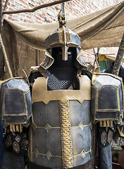 Image showing Fantasy medieval metal armor protective wear swordman