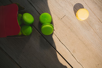 Image showing french colorful macarons.