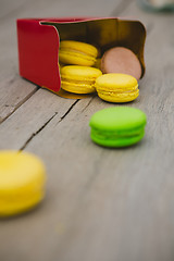 Image showing french colorful macarons.