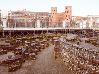 Image showing Retro look Roman Theatre Turin