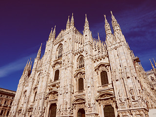 Image showing Retro look Milan Cathedral