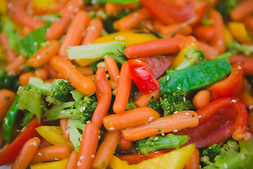 Image showing Stir fry vegetables as a background