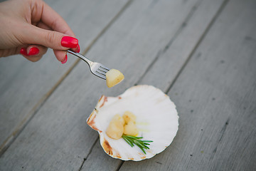 Image showing Delicious sea scallop 