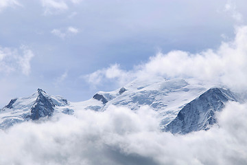 Image showing Mont Blanc in the clouds