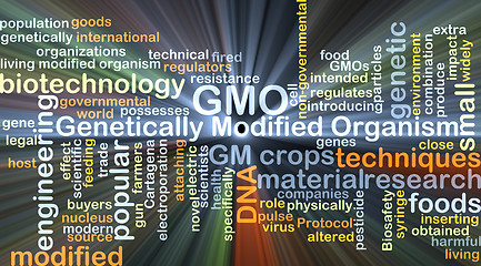 Image showing Genetically modified organism GMO background concept glowing
