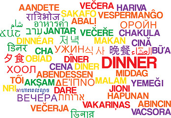 Image showing Dinner multilanguage wordcloud background concept