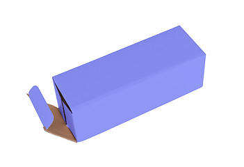 Image showing Blue cardboard box on a white background