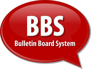 Image showing BBS acronym definition speech bubble illustration