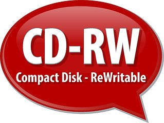 Image showing CD-RW acronym definition speech bubble illustration