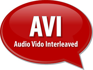 Image showing AVI acronym definition speech bubble illustration