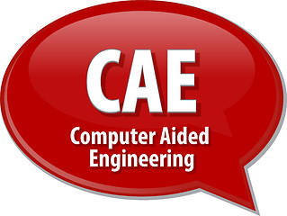 Image showing CAE acronym definition speech bubble illustration