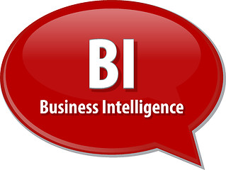 Image showing BI acronym definition speech bubble illustration