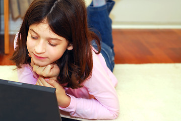 Image showing Girl computer