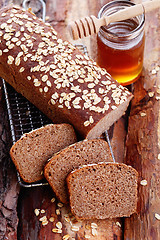 Image showing bread with honey and oats