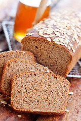 Image showing bread with honey and oats