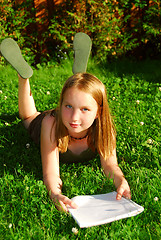 Image showing Girl grass