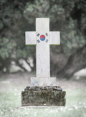 Image showing Gravestone in the cemetery - South Korea