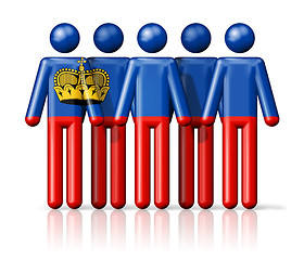 Image showing Flag of Liechtenstein on stick figure