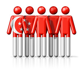 Image showing Flag of Singapore on stick figure