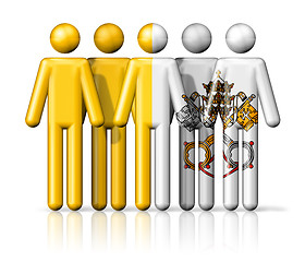 Image showing Flag of Vatican City on stick figure