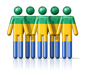 Image showing Flag of Gabon on stick figure