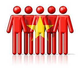 Image showing Flag of Vietnam on stick figure