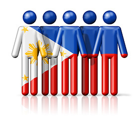 Image showing Flag of Philippines on stick figure