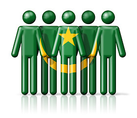 Image showing Flag of Mauritania on stick figure